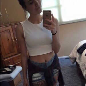 Express White Crop Top